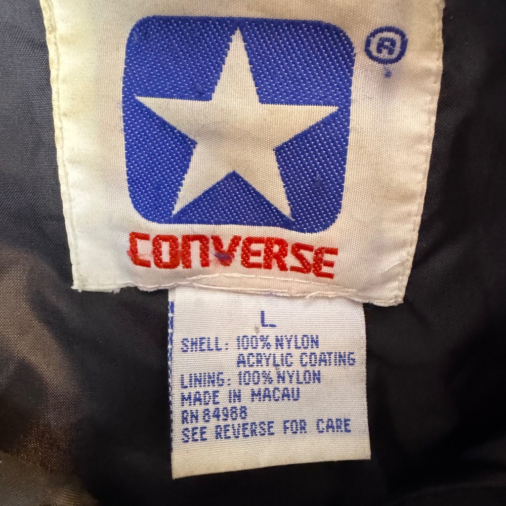Vintage Converse All Star Windbreaker Nylon Jacket Mens L Black - Picture 5 of 9